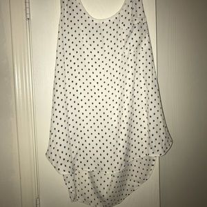 White with Nacy polka dot Loft tank